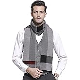 RIONA Men's Winter Cashmere Feel Australian Wool Soft Warm Knitted Scarf