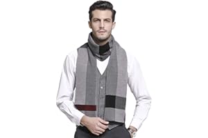 RIONA Men's Winter Cashmere Feel Australian Wool Soft Warm Knitted Scarf