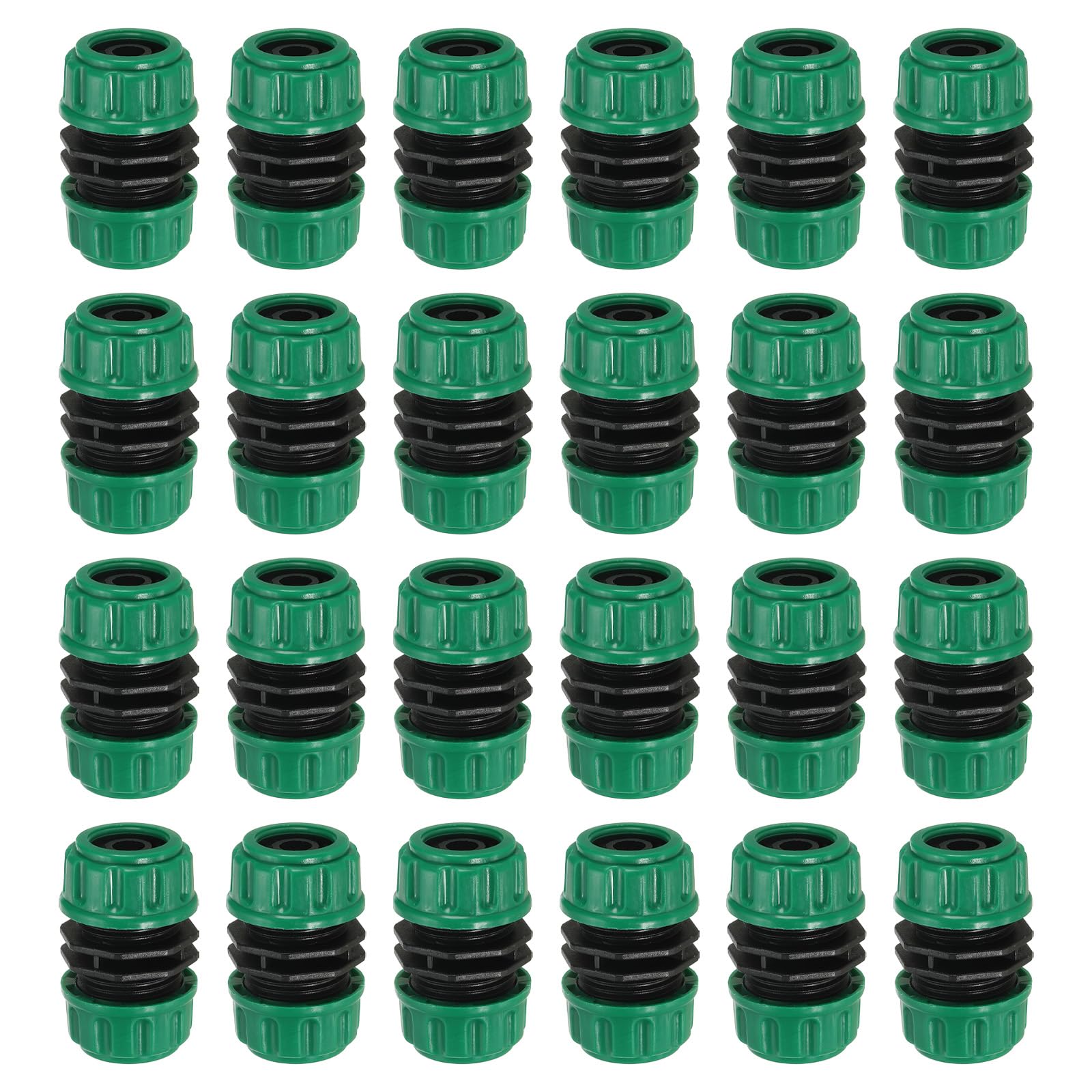 PATIKIL 1/2" Garden Hose Repair Kit Connector Extender, 24 Pcs Plastic Quick Water Hose Connectors Leakproof Design Fittings, Green