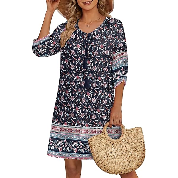 HUHOT Vestidos De Verano Para Mujer, Cuello Redondo, Floral, Sin Mangas, Casual, Verano, Playa, Sin Mangas, Con Bolsillos, Verde
