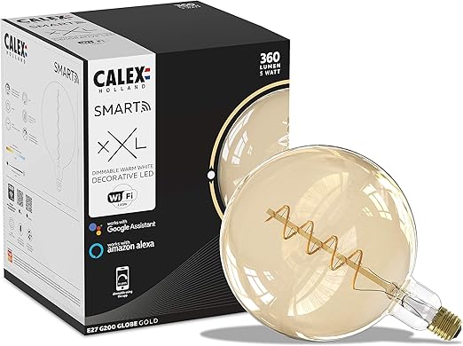 Calex Smart Home   XXL G200 Gold   5W 220LM 2000K   E27 Goud talla nica