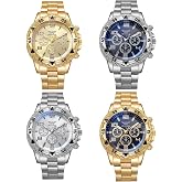 Dacdyi 4 pcs Classics Business Watches for Men Big Face Men’s Watch Wholesales Analog Quartz Wristwatch