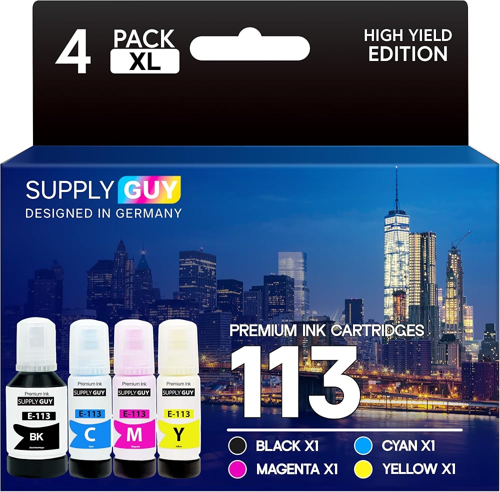 Supply Guy Ink for Epson 113 EcoTank ET-5150 ET-5170 ET-5800 ET-5850 ET-16150