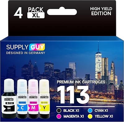 Supply Guy Ink for Epson 113 EcoTank ET-5150 ET-5170 ET-5800 ET-5850 ET-16150