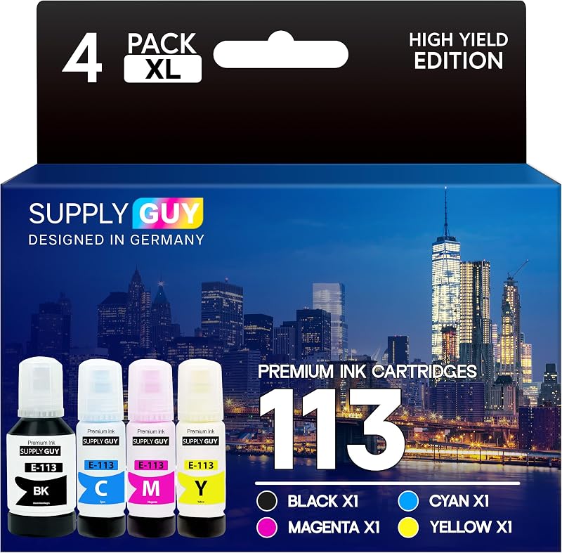 Supply Guy Ink for Epson 113 EcoTank ET-5150 ET-5170 ET-5800 ET-5850 ET-16150