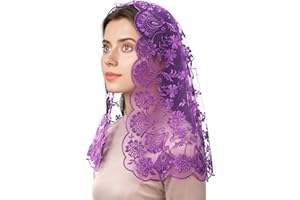 Mantveil Catholic Chapel Veils for Women: Christian Flower Lace Mantilla Veils Catholic Church Head Coverings Latin Mass