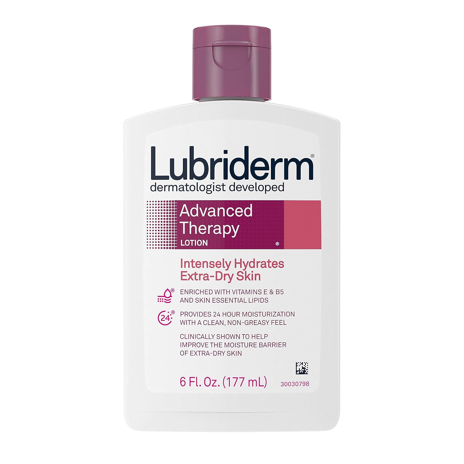 Lubriderm Advanced Therapy Moisturizing Lotion with Vitamins E and B5, Deep Hydration for Extra Dry Skin, Non-Greasy Formula, 6 fl. oz : Beauty
