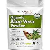 Vitamatic Certified USDA Organic Aloe Vera Powder 1 Pound (16 Ounce)
