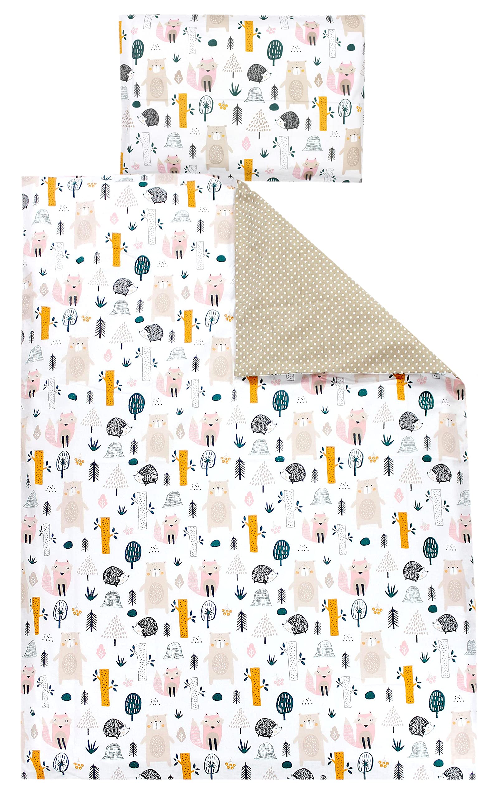 TupTam Children Bedding Set Duvet Cover Pillowcase Two-Sided, Forest Animals, 120x90 cm