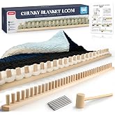 HEJIN 63" Chunky Blanket Loom, Adjustable Size Loom for Chunky Blanket | Knitting Loom Kit No Needles Required, Gift for DIY Craft Enthusiasts, Beginner Friendly Yarn Craft