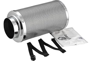 G HYDRO Air Carbon Filter 4" with Premium Australian Virgin Charcoal 1 Pair Rope Hanger Included, Odor Removal Carbon Filter for Grow Tent, for Inline Duct Fan, Odor Control, Grow Rooms, Hydroponics