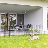 WELDUN Garden Fences 310CM Total No Dig 10 Pcs Rustproof Black Panels view 5