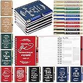 Spakon 10 Sets Religious Christian Party Favor Gifts Bulk for Valentines Church Pastor Ministry Journal Notepad Spiral Planner Notebook with Bible Verse Pen for Sunday Teacher Clergy (Multicolor)