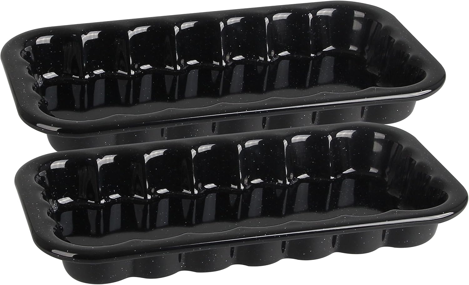 Fackelmann Grillschale Emaille 2er Set, kratzfest und schnittfest,wiederverwendbar,leicht zu reinigen,Grillzubehör,Schale ideal für Feta,Seafood (Farbe: schwarz),Größe: 21 x 12 cm,Menge: 2 Stück