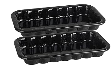 Fackelmann Grillschale Emaille 2er Set, kratzfest und schnittfest,wiederverwendbar,leicht zu reinigen,Grillzubehör,Schale ide