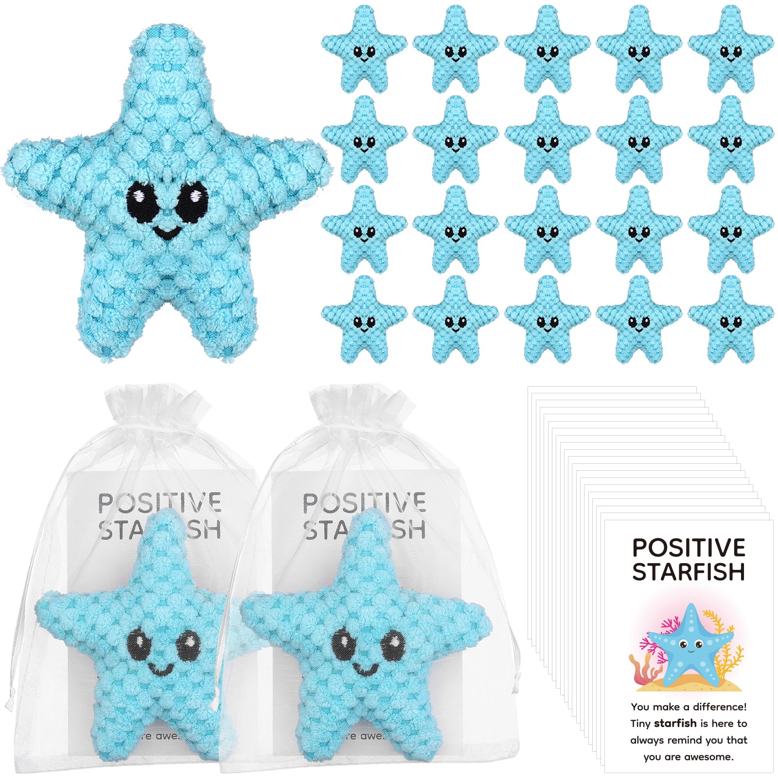 Photo 1 of 20 Sets Positive Crochet Animals Gifts Positive Handmade Starfish Gifts Funny Crochet Gifts Coworker Thank You Gifts Appreciation Gifts forTeacher Coworker Staff Office Home Party Present Giving