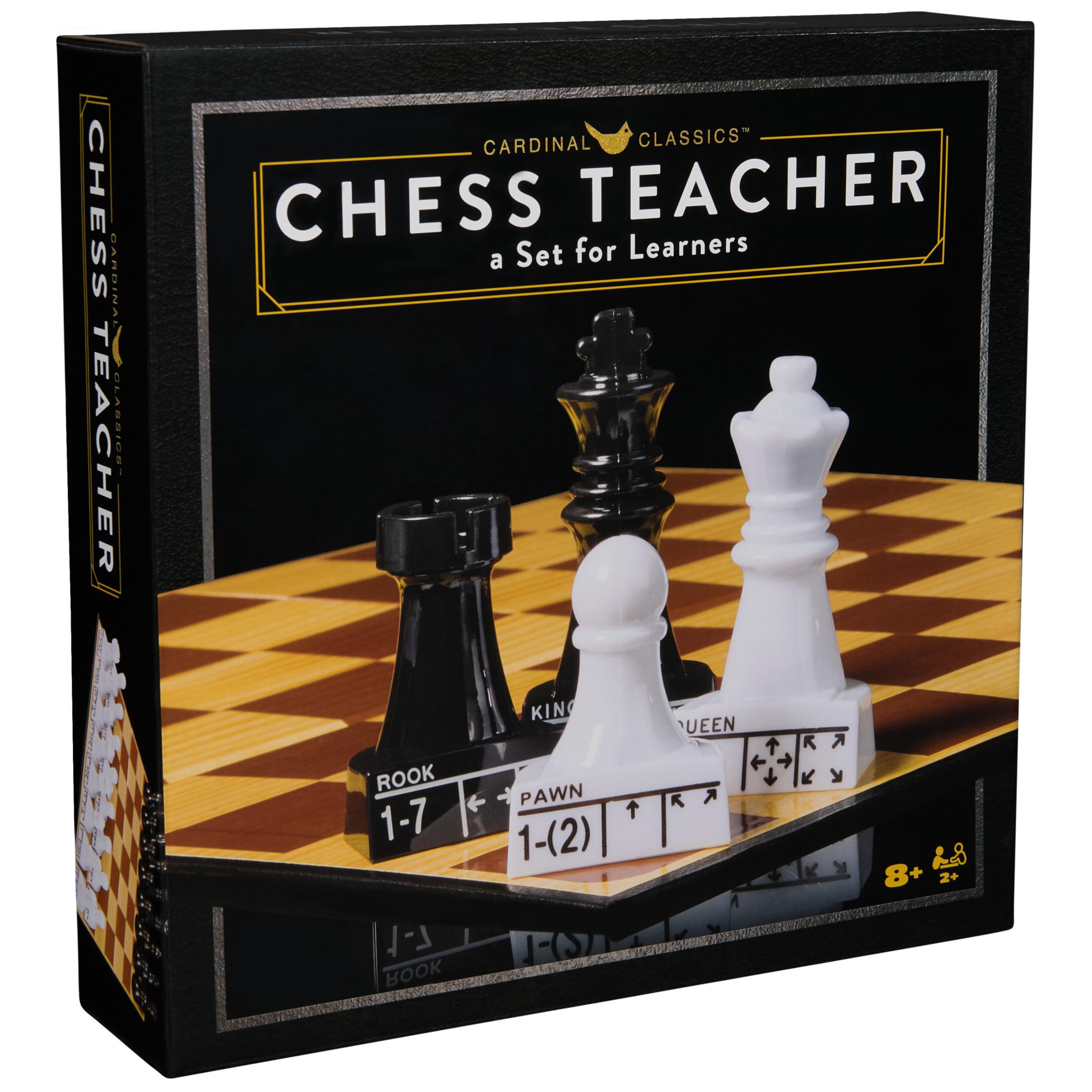 Spin Master Games, Cardinal Classics Chess Teacher, Learn to Play Strategy Board Games for Beginners, Chess Set for Kids, 2 Players, Stocking Stuffer Gift Ideas for Ages 8 & Up