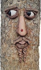 Tree Faces Decor Outdoor - 12 x 24 Inches Mounting Area Big Size Tree Hugger Yard Art Garden Statue Tree Peeker Decoration Sculpture