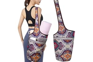 ULTLAT Yoga Mat Bag Practical Tote Carrier, Large Side & Zipper Pocket Holds More Yoga Accessories, Fit Most Size Mats for Yoga Lovers