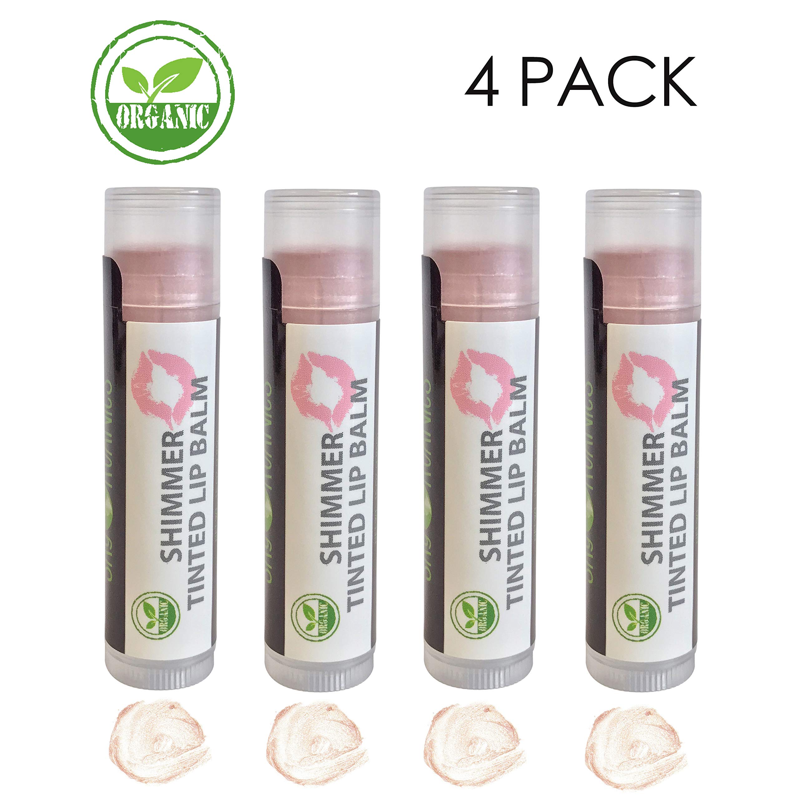 Organic Tinted Lip Balm by Sky Organics 4 Pack Champagne