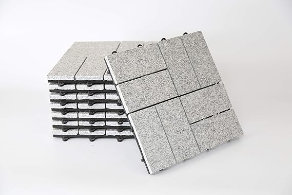 BodenMax 8 Stück Klickfliesen Bodenfliesen Steinplatten