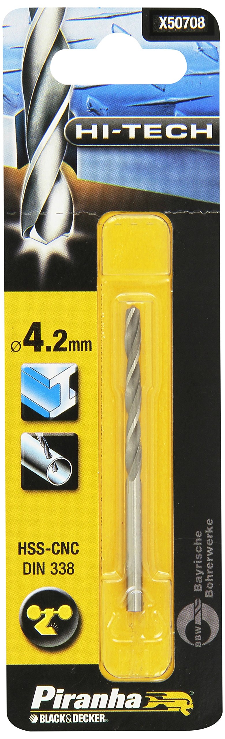 Piranha HSS-CNC Metal Drill Bit (Pack of 1, X50708 QZ