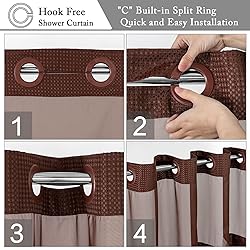 Gibelle Long Shower Curtain 72x80, Waffle Weave