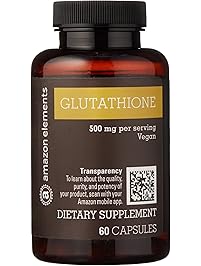 Amazon Brand - Amazon Elements Glutathione, 500mg, 60 Capsules, 2 Month Supply