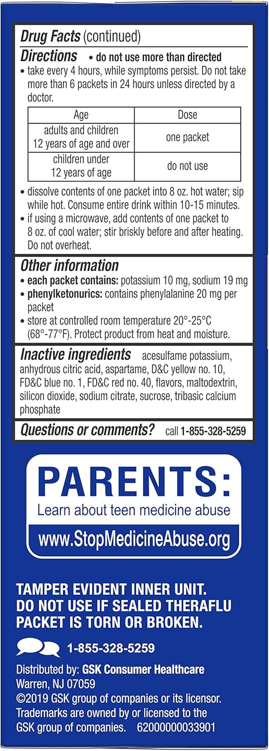 Theraflu Multi Symptom Severe Cold with Lipton Green Tea and Honey, 6 Count: Health & Personal Care