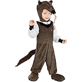 Plush Toddler Anteater Halloween Costume - Cozy Play & Dress-Up Outfit for Kids, Hooded Jumpsuit with Shoe Covers and Tail