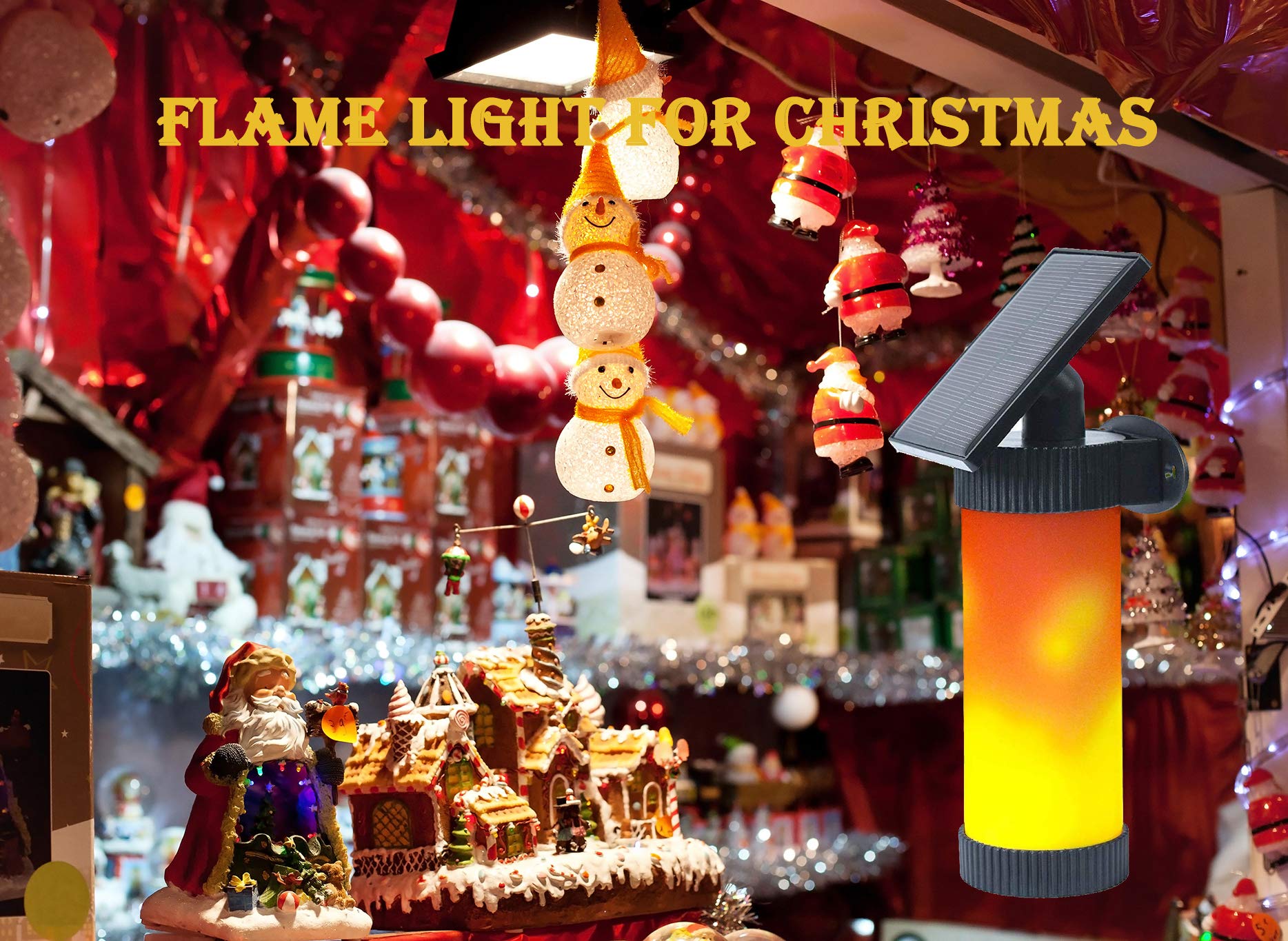 Elivern Solar Lights,Led Flame Light, Waterproof Outdoor Light Sensor Solar Light, Perfectly Decorative Lights for Garden, Landscape, Patio and Driveway