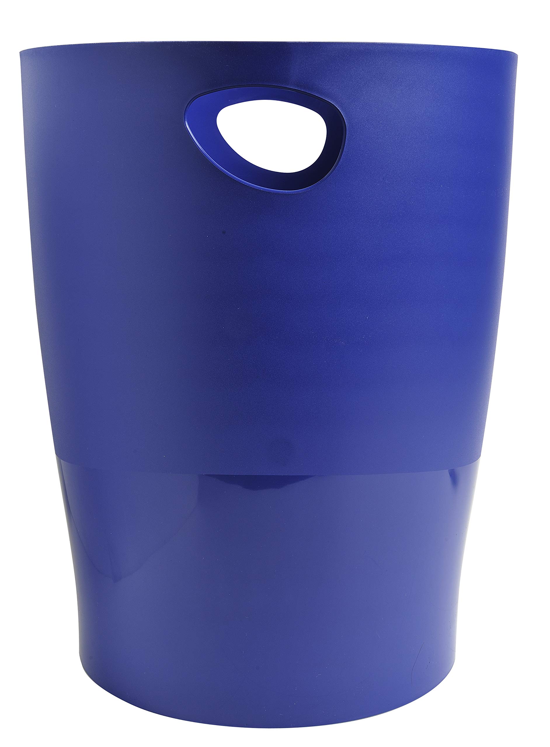 Exacompta - Ref.453104D - Set of 8 waste paper bins with ECOBIN handles - large capacity 15 liters - Certified Blue Angel - dimensions 26.3 x 26.3 x 33.5 cm - 1 year warranty - Opaque Midnight Blue