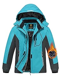 MoFiz Girls Ski Jacket Waterproof Fleece Lined