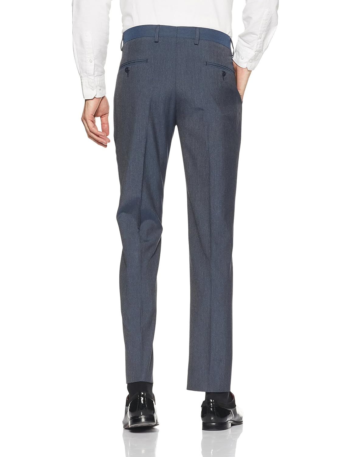 peter england men's slim fit formal trousers