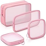 Weewooday 4 Pcs Mesh Makeup Bag Mesh Cosmetic Bag