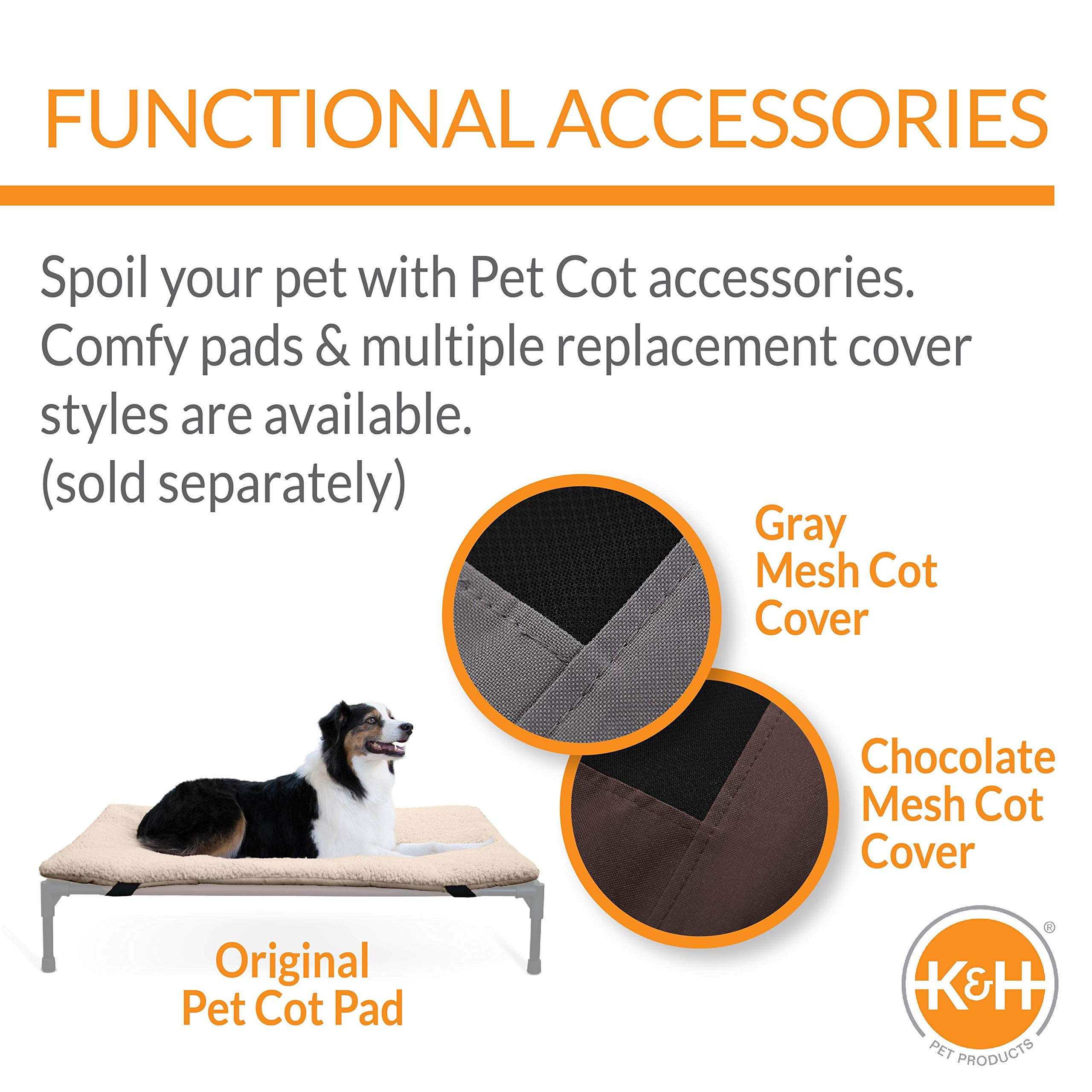 K&H Pet Products Elevated Outdoor Dog Cot Bed, Raised Cooling Bed with Washable Breathable Mesh