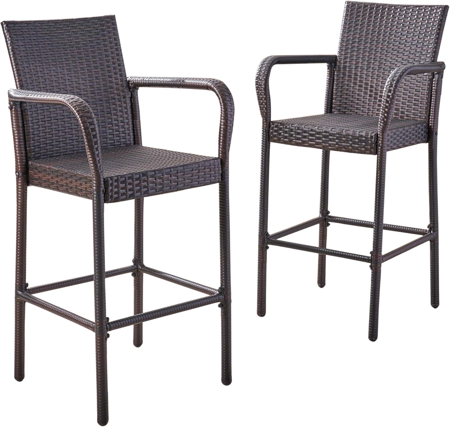 Christopher Knight Home Stewart Outdoor Bar Stool, Set of 2, Brown: Garden & Outdoor