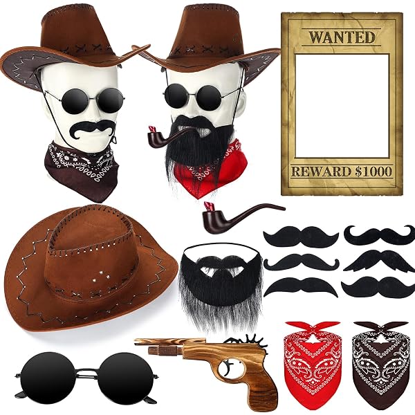 Amazon.com: 4 Set Cowboy Hats Party Costume Faux Suede Hat  display picture 2