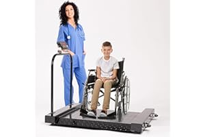 PEC Wheelchair Scale with Dual Low Profile Ramp, Heavy Duty 1000lb Drum Scale with Side Wheels