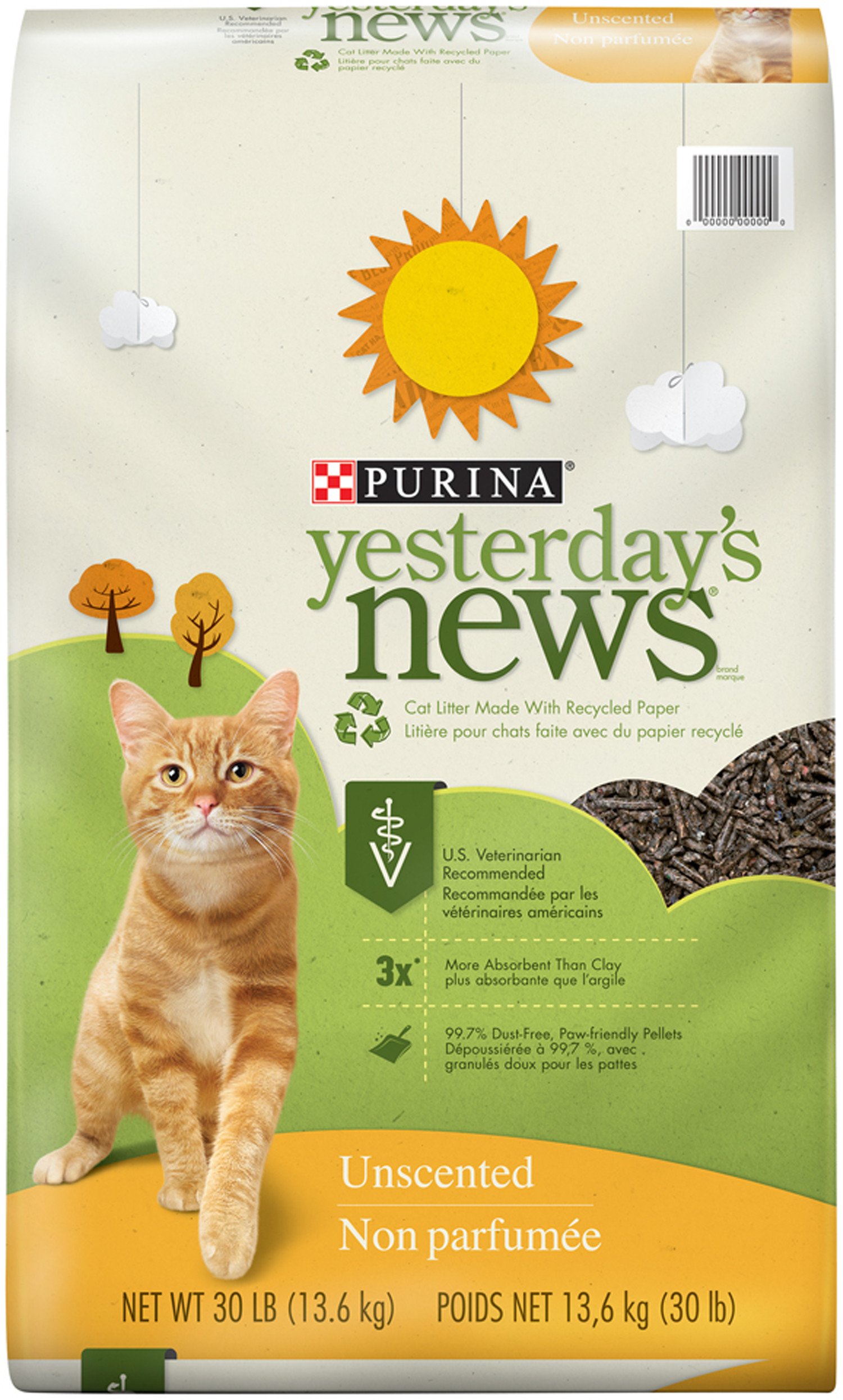 Purina Yesterday's News Unscented Cat Litter 30 lb. Bag 711181189261 eBay