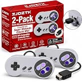 2 Pack Classic Controllers for SNES Classic Mini, Wired Gamepads | Retro Controller with Wii Remote Style Connector,D-Pad, ABXY, Start/Select &amp; Shoulder Buttons. Not USB or Original SNES 7-Pin
