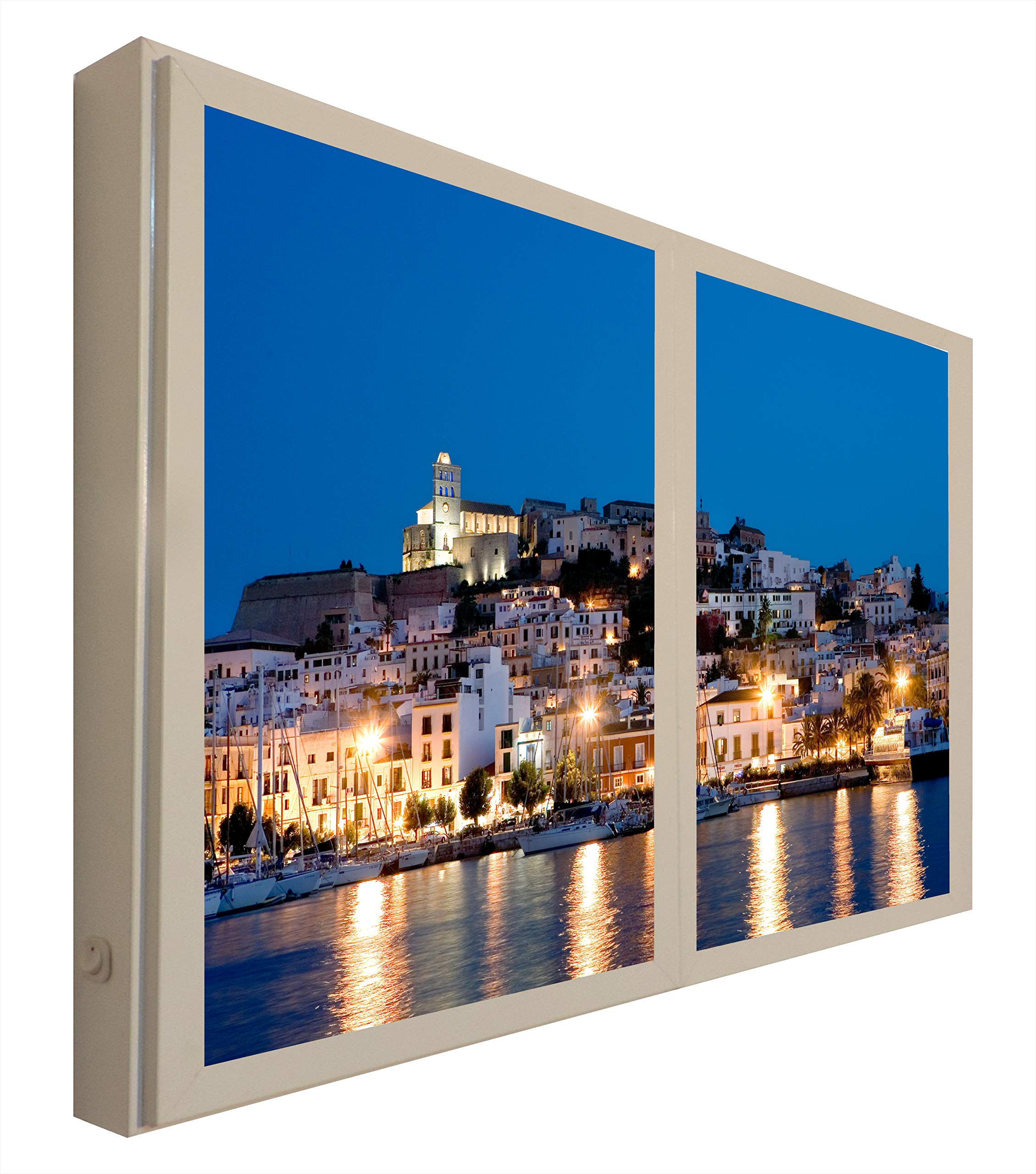 Ccretroiluminados Ibiza Windows False Tables Decorative Illuminated, Wood, multicoloured, 80 x 6.5 x 60 cm