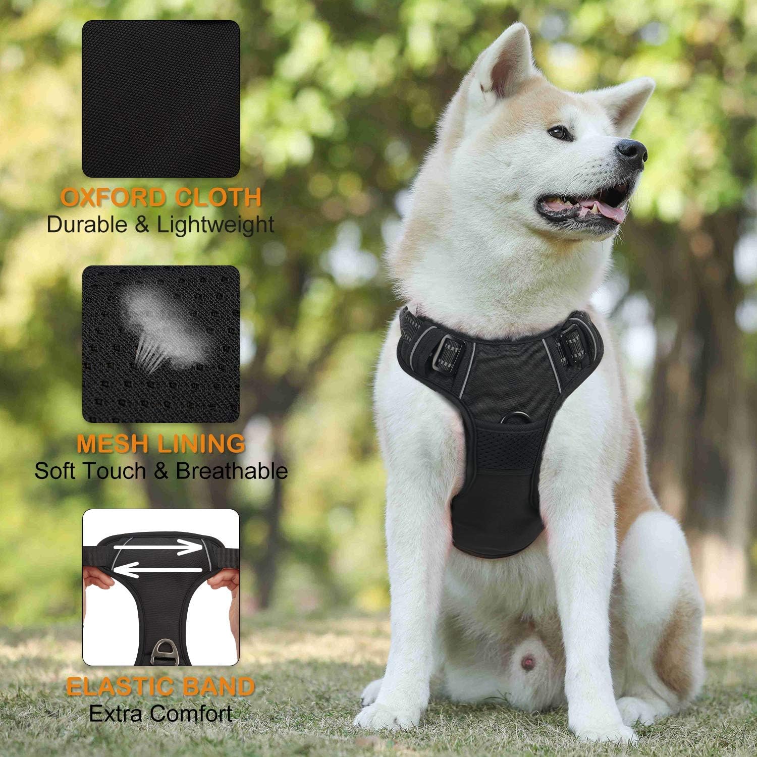 Dociote No Pull Dog Harness and Lead Set, Front Clip Dog Vest Harness