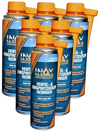 INOX Ventil- und Einspritzdüsenreiniger Additiv, 6x 250ml - Kraftstoffzusatz für alle Ottomotoren