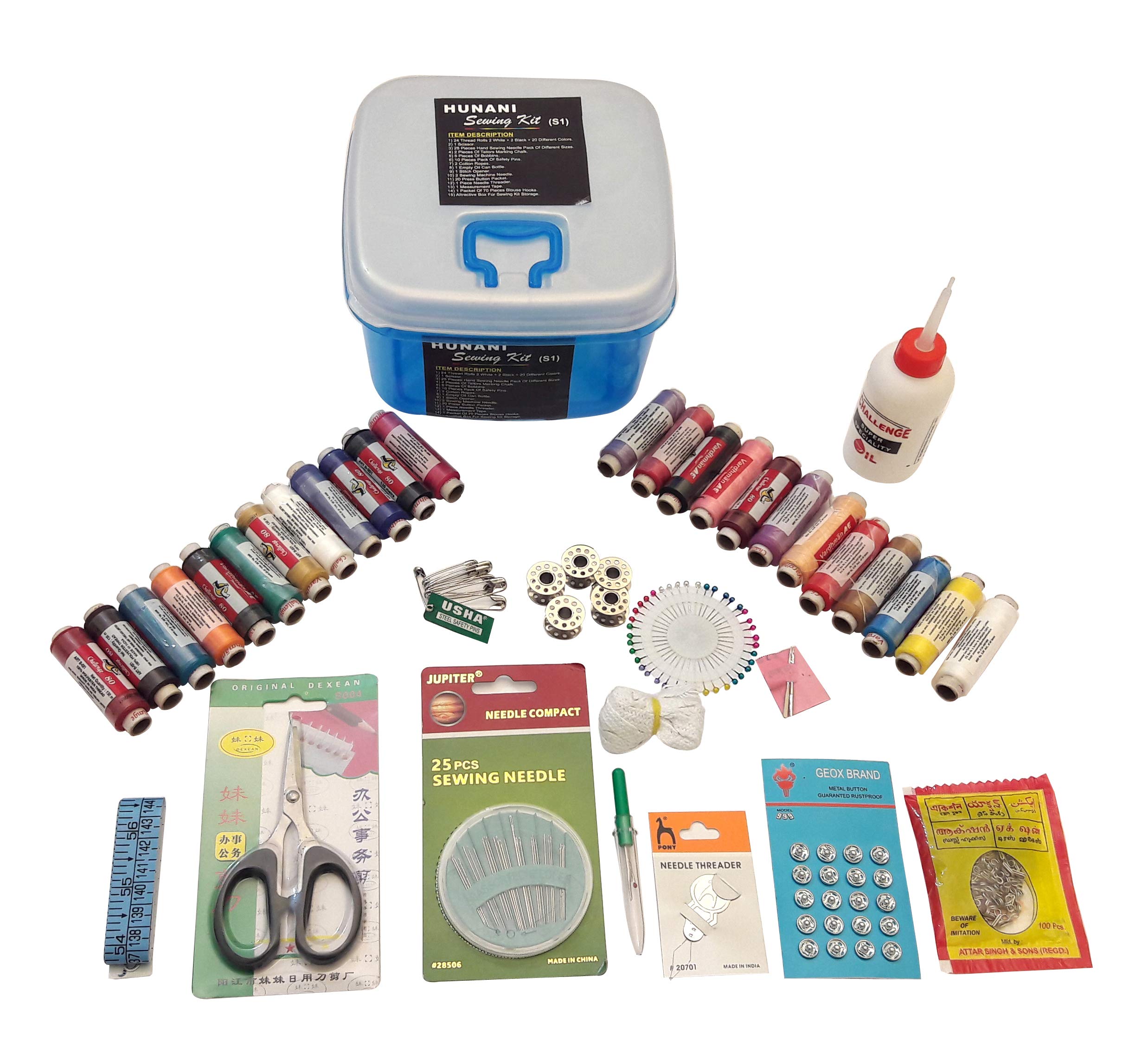 Hunanii Industries Plastic Multipurpose Sewing Kit (Multicolour)