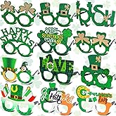 Mega-L 12 Pcs St. Patrick's Day Eyeglasses, St. Patrick's Day Party Supplies Party Favors, Irish-themed Glasses Photo Booth Props Accessories for Saint Patrick's Day Parade Party Decorations