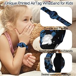 4 Pack Waterproof AirTag Bracelet for Kids, Hidden