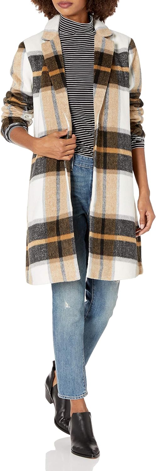 cupcakes and cashmere Women's Cher Large Brushed Check Blazer Coat