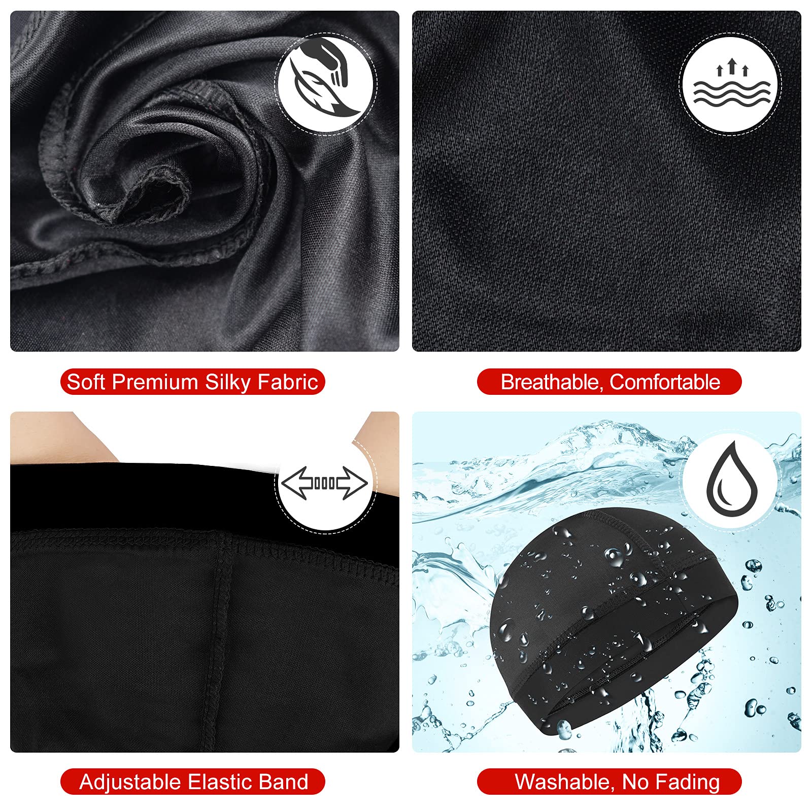 DURALA Premium Wave Caps for Men, Good Compression Cap Over Durag for 360, 540, 720 Waves