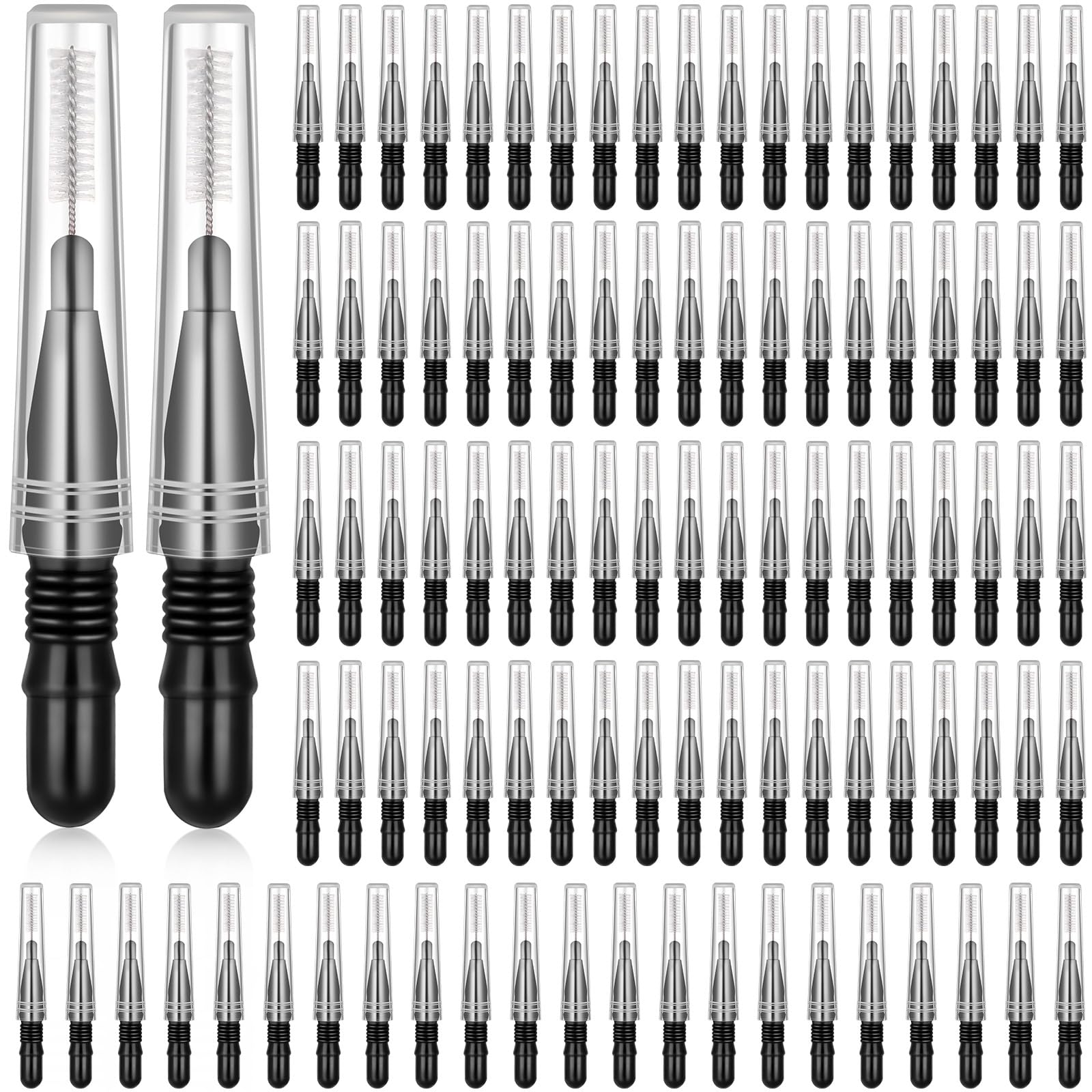 Photo 1 of BBTO 100 Pcs Braces Dental Brush Flosser for Cleaner Interdental Brush Toothpick Tooth Flossing Head Oral Dental Toothpick Cleaners Cleaning Tool(Black)